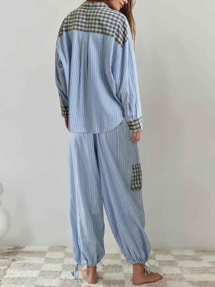 Pink women's lounge set by Emma & Rose Cape Town, featuring a comfortable top and matching pants for relaxed wear.