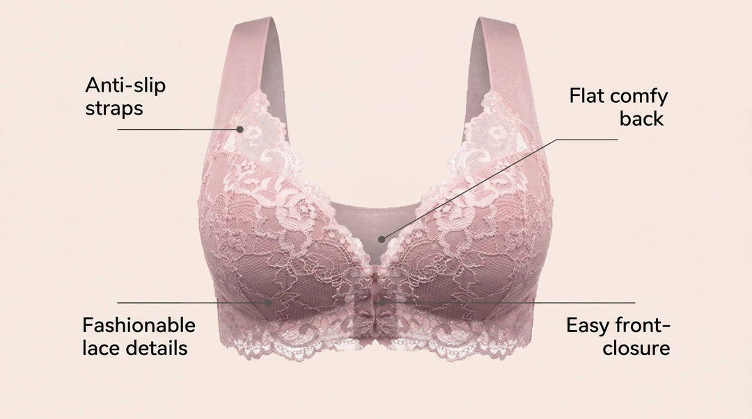Emma & Rose Durban Paris wireless front closer shaping bra in three colors, with comfortable front closure and supportive design.