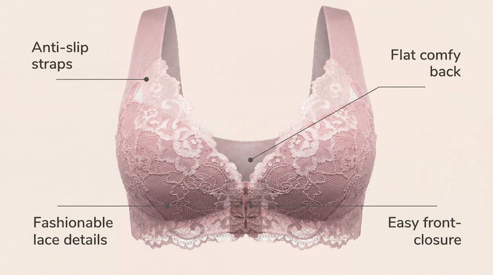 Emma & Rose Durban Paris Wireless Front Closer Shaping bra in three colors, featuring seamless front closure for comfortable support.