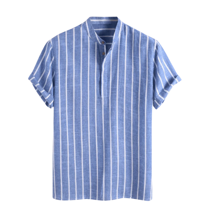 Emma & Rose Manhattan Carel Sailor Polo in blue, featuring a classic collar and button detail, displayed on a mannequin.