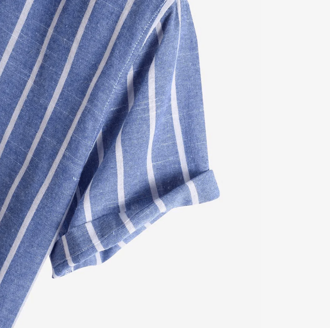 Emma & Rose Manhattan Carel Sailor Polo in blue, men's casual polo shirt with collar and short sleeves, stylish and comfortable.