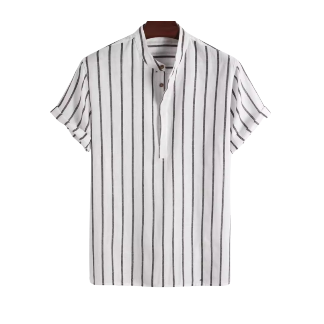 Emma & Rose Manhattan Carel Sailor Polo in blue, casual men's polo shirt with a classic collar and button front.
