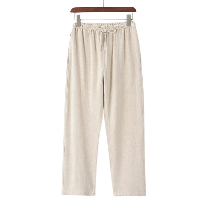 Beige Reed™ Fez Pantalon by Emma & Rose Manhattan, tailored pants with a relaxed fit and stylish design.