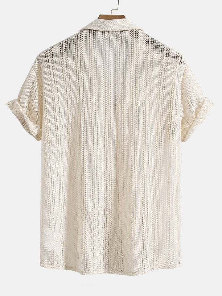 Beige Mads™ casual summer set by Emma & Rose Manhattan featuring a short-sleeved top and matching shorts.