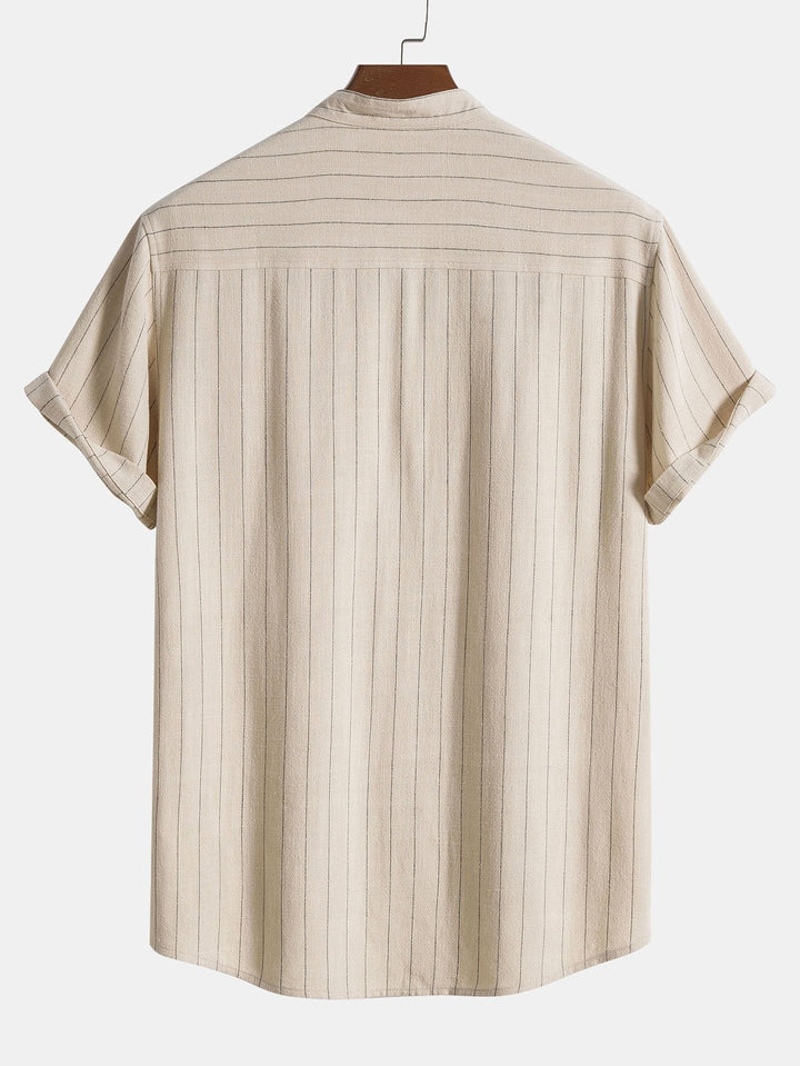 Emma & Rose Manhattan Niklas™ beige short-sleeved co-ord set featuring a relaxed fit and matching shorts.