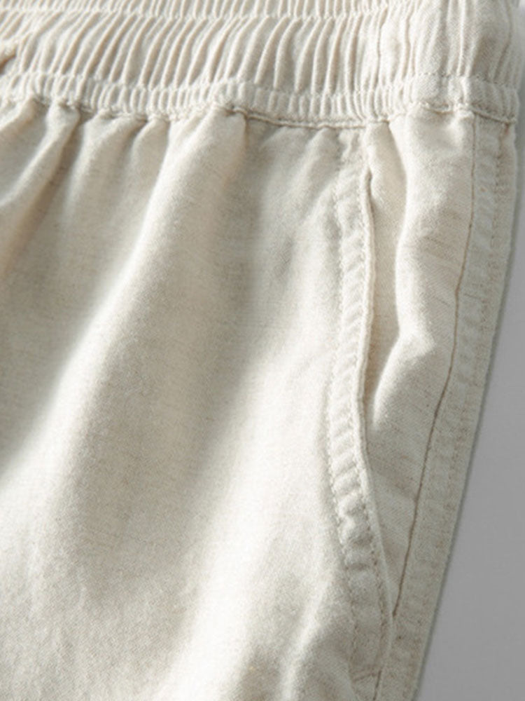Beige Niklas™ short-sleeved co-ord set by Emma & Rose Manhattan featuring a stylish, matching top and shorts ensemble.
