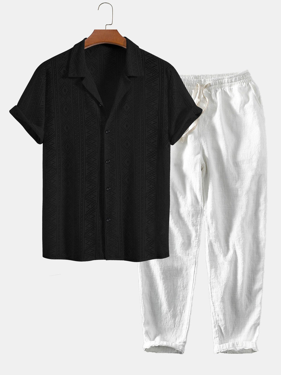 Emma & Rose Manhattan Joost™ short-sleeved polo set in coffee color, featuring a stylish design for men.