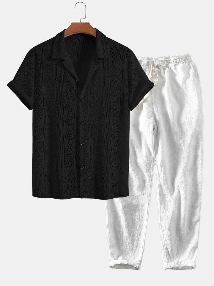Emma & Rose Manhattan Joost™ short-sleeved polo set in coffee color, featuring a stylish design for men.