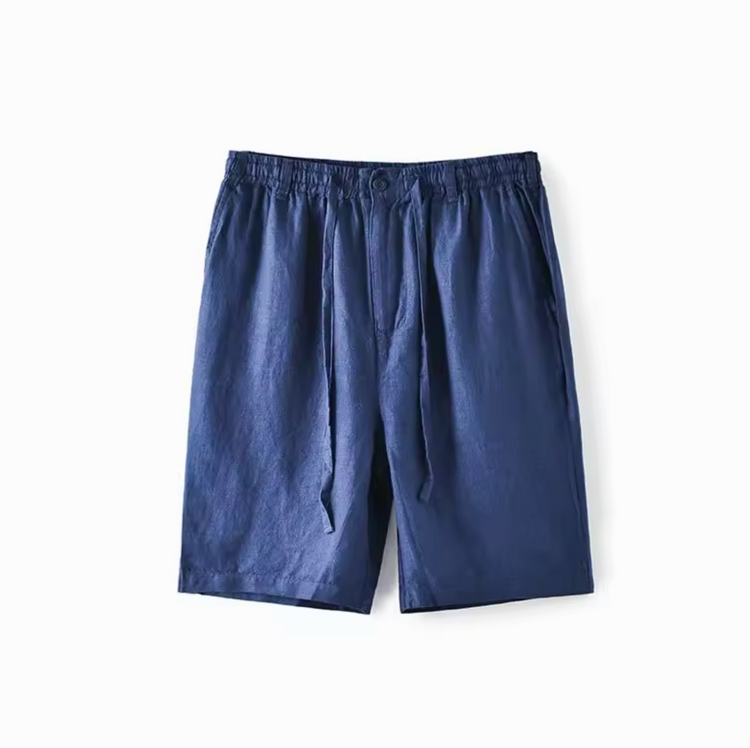 Beige Nico™ Fez Shorts by Emma & Rose Manhattan, styled with a relaxed fit and casual design, perfect for summer wear.