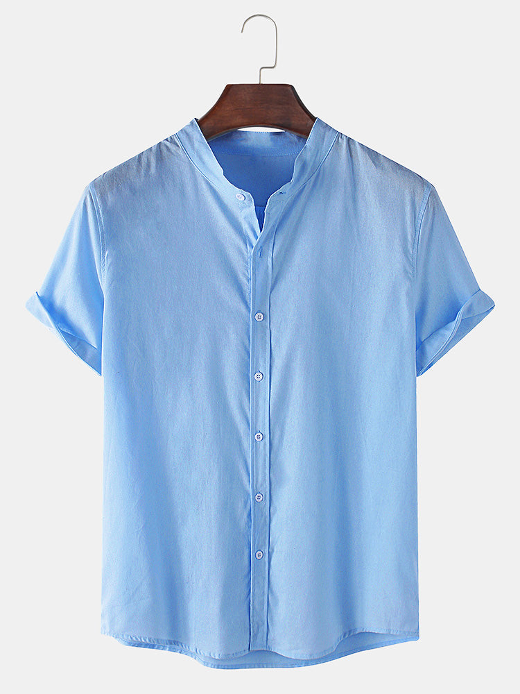 Light blue Lasse™ short-sleeved shirt set by Emma & Rose Manhattan, two-piece outfit for casual wear.