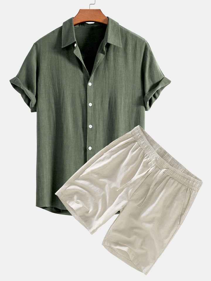 Maroon summer two-piece set by Emma & Rose Manhattan featuring a short-sleeved top and matching shorts.