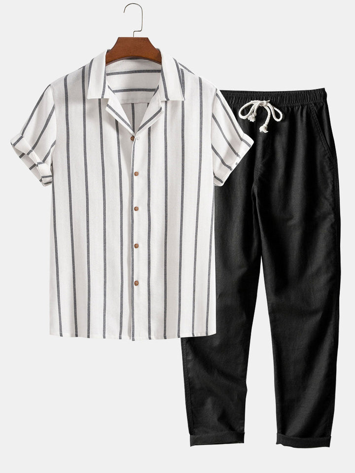Emma & Rose Manhattan Trevor™ short-sleeved set for boys, white fabric with casual design and comfortable fit.