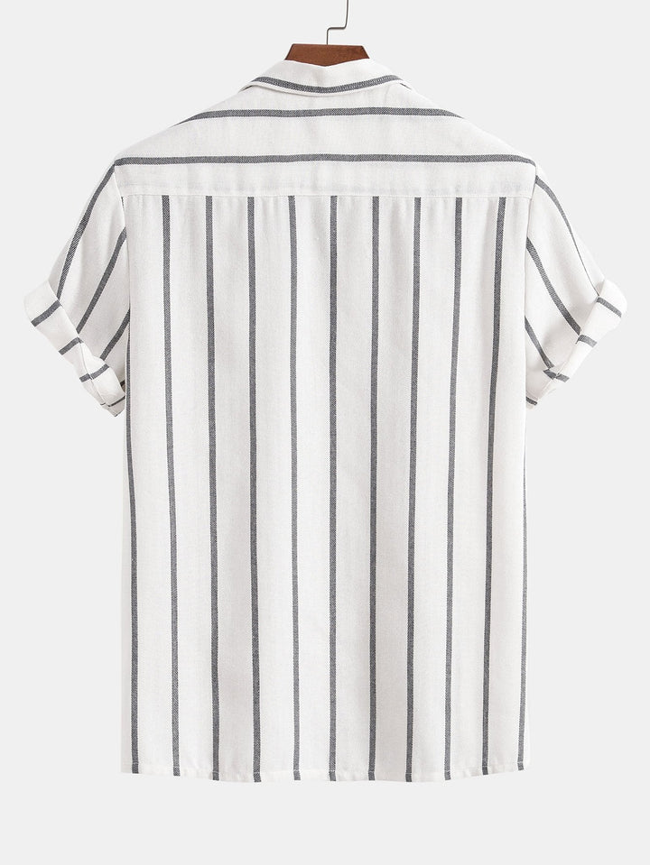 Emma & Rose Manhattan Trevor™ short-sleeved set for boys, white cotton with playful print, comfortable summer outfit.