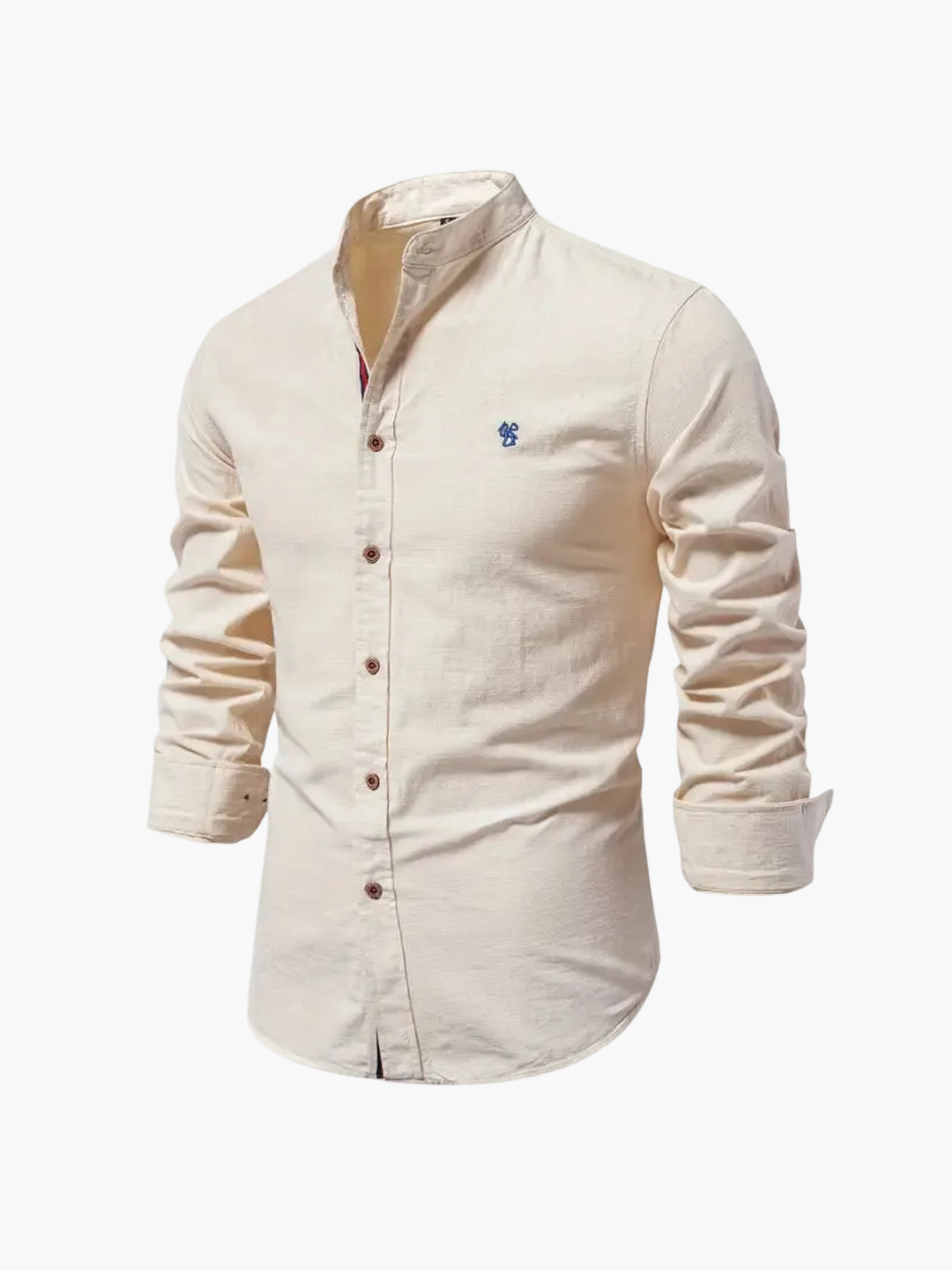 Shirt and Pant Set with Mandarin Collar