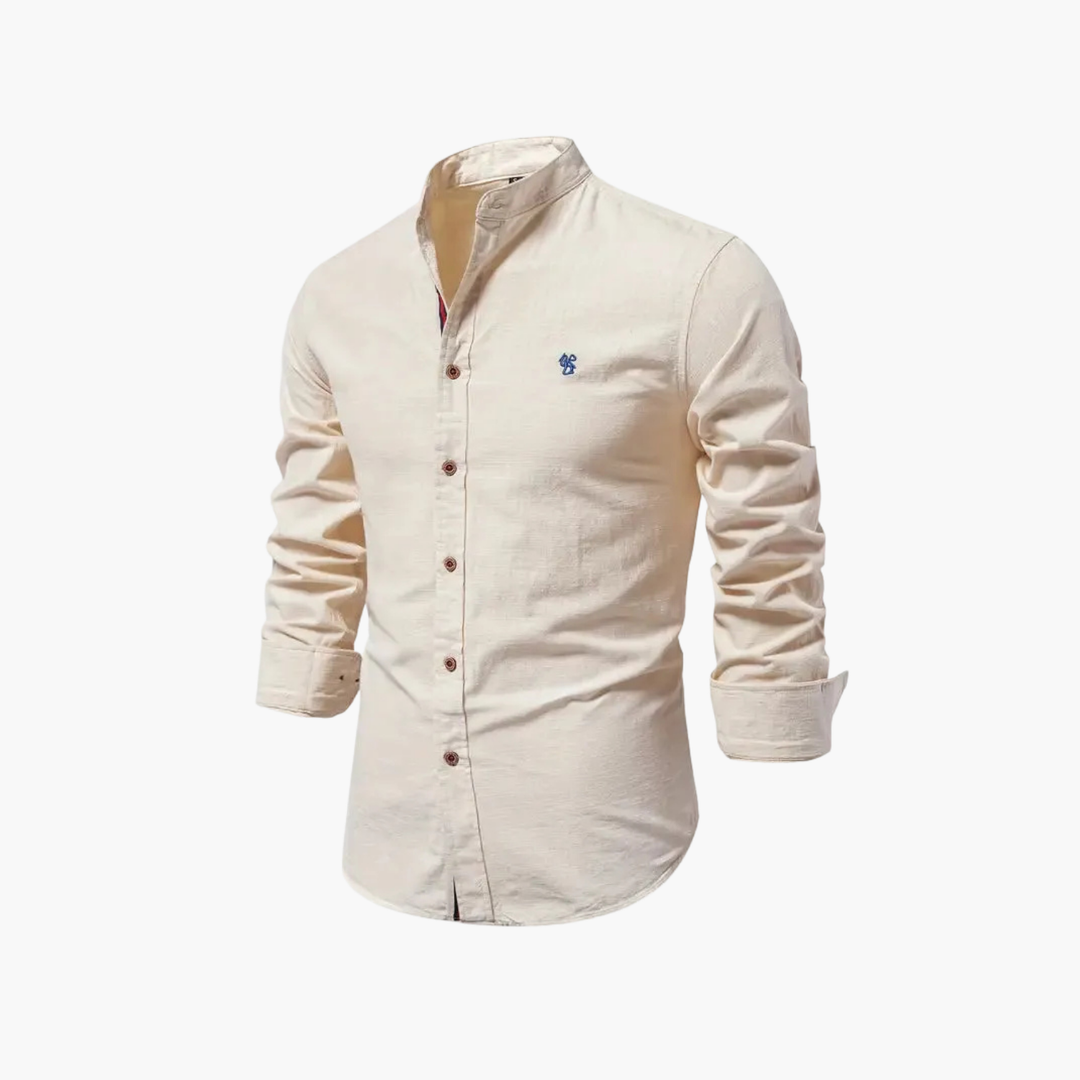 Men's Mao Collar Shirt and Shorts Set