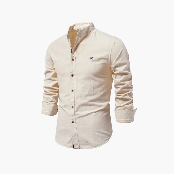 Men's Mao Collar Shirt and Shorts Set