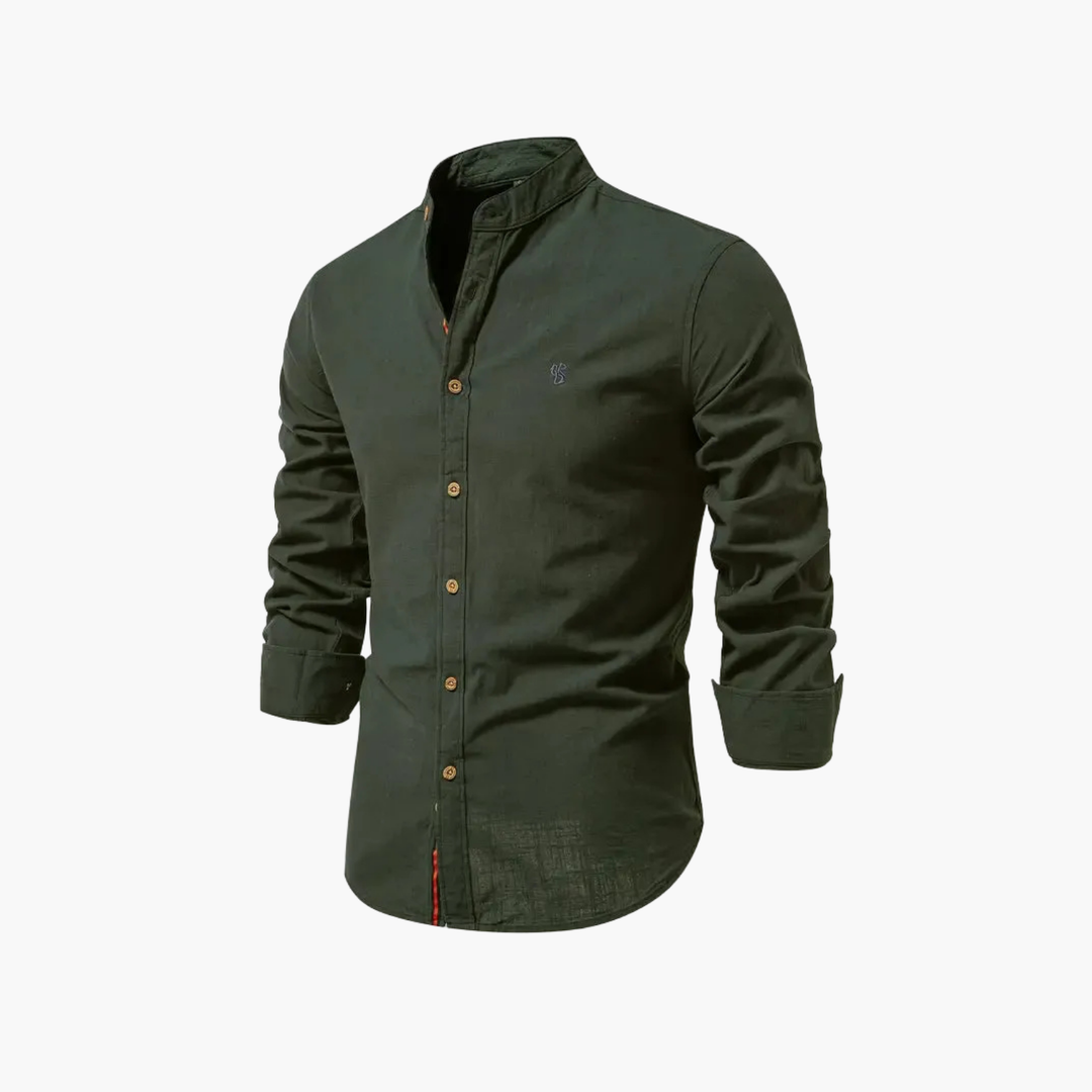 Men's Mao Collar Shirt and Shorts Set