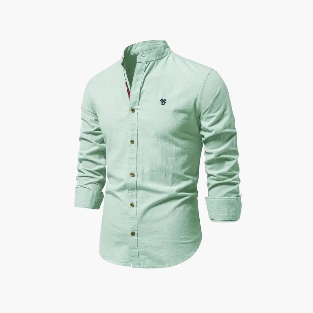 Men's Mao Collar Shirt and Shorts Set