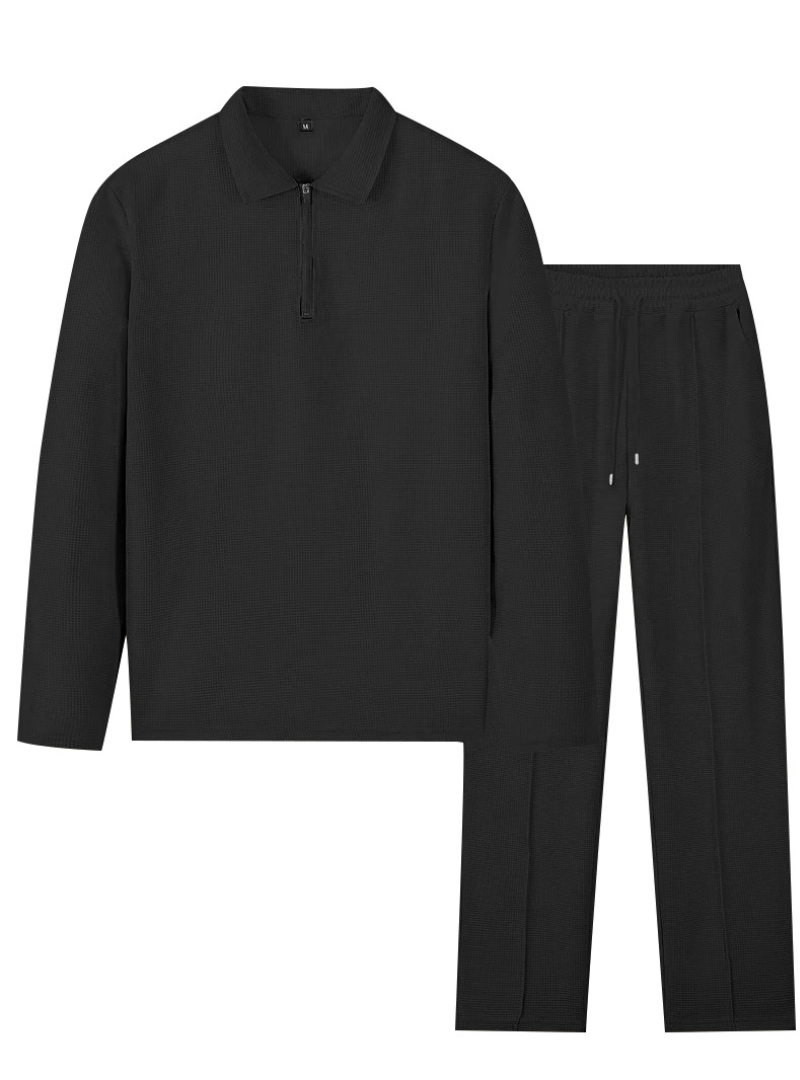 Men's Textured Shirt & Pants Set