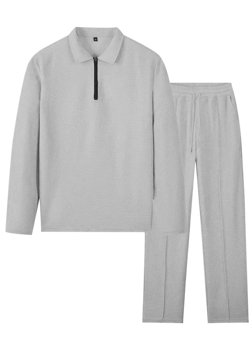 Men's Textured Shirt & Pants Set