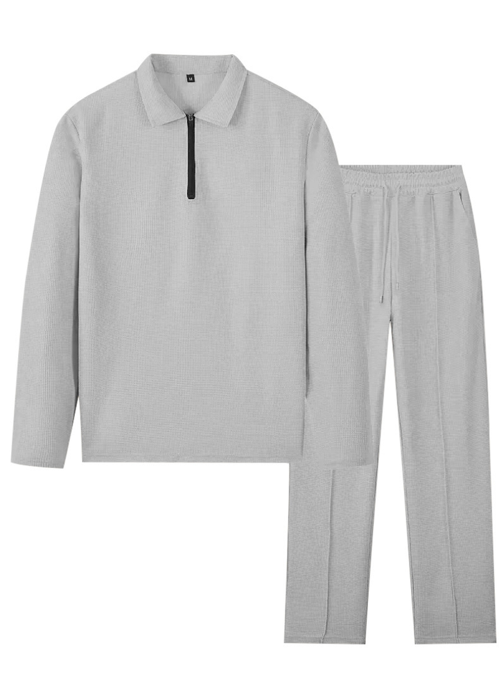 Men's Textured Shirt & Pants Set