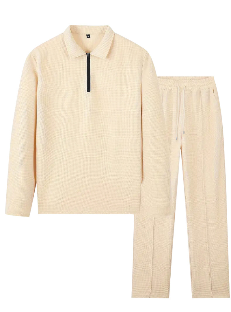 Men's Textured Shirt & Pants Set
