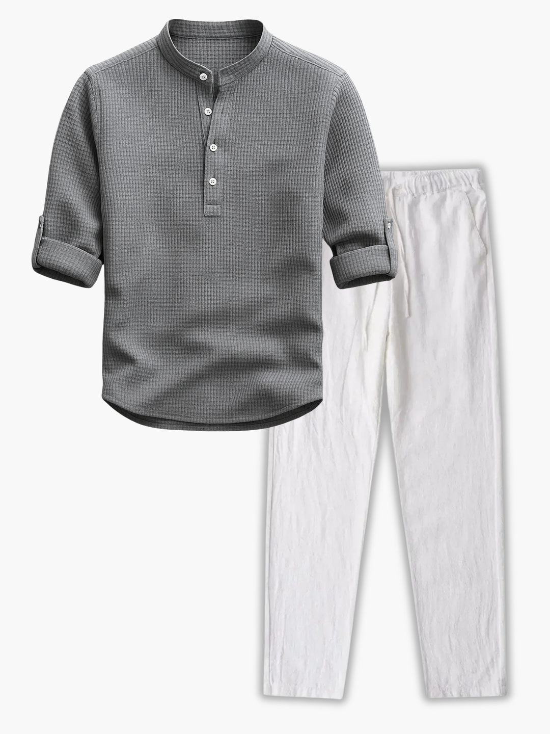 Men's Mao Collar Set with Pants - Elena Harper