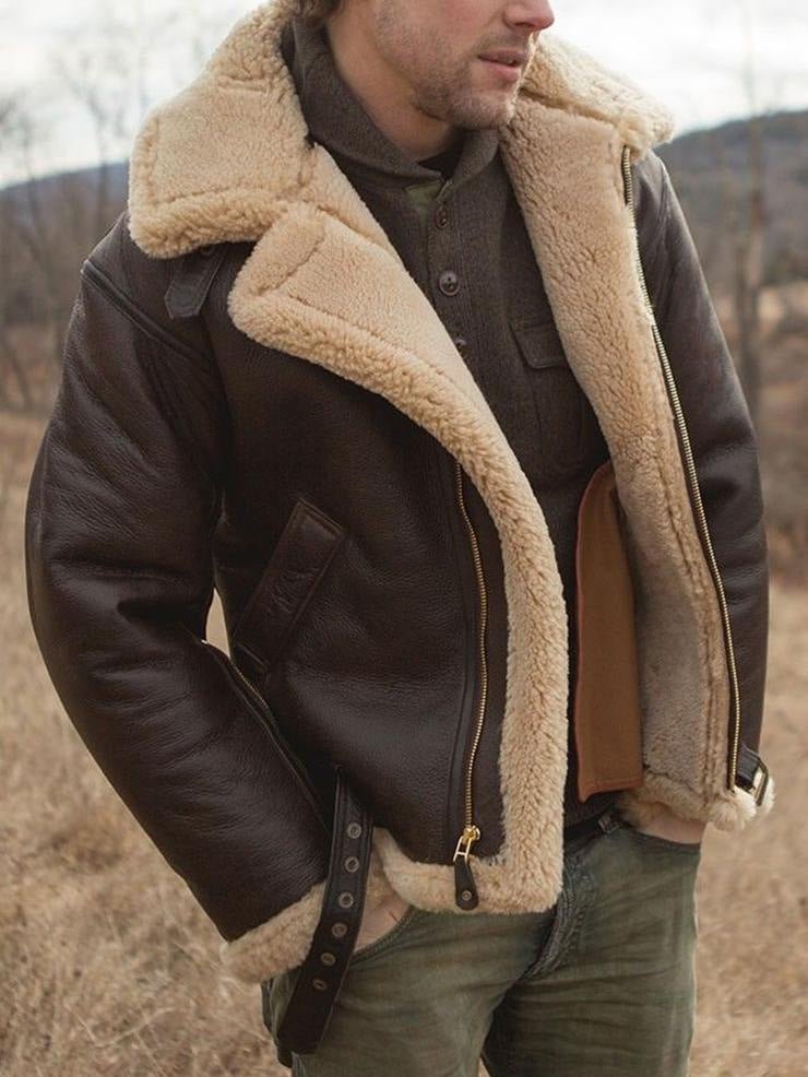 Men's Lambskin Leather Jacket – Winter Elegance, Structured Fit, and Premium Comfort