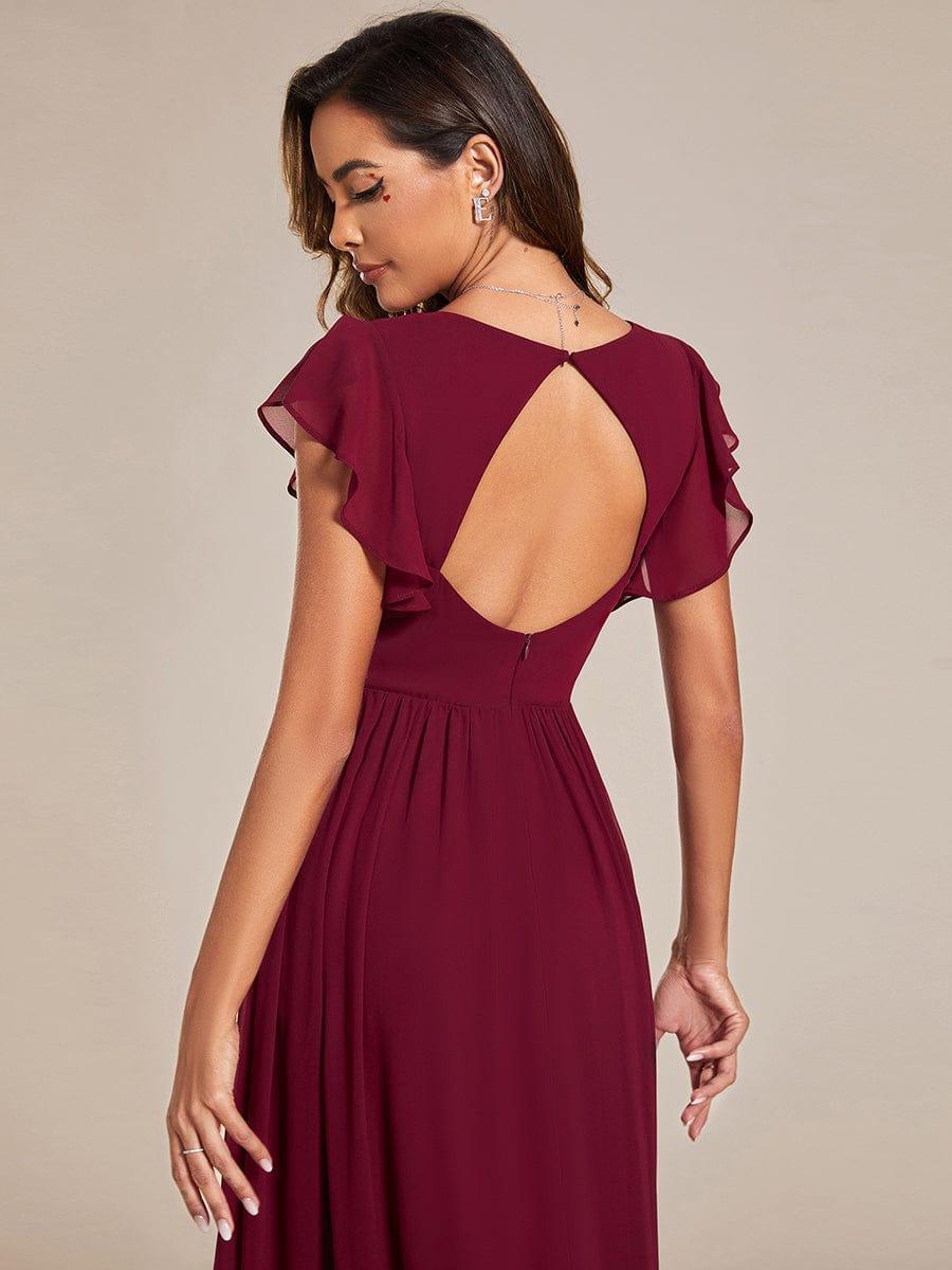 Elegant Open Back Long Chiffon Bridesmaid Dress, view 5 - Elena Harper