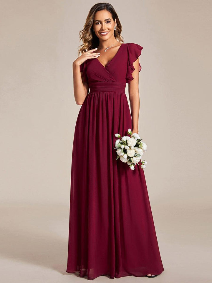 Elegant Open Back Long Chiffon Bridesmaid Dress, view 6 - Elena Harper