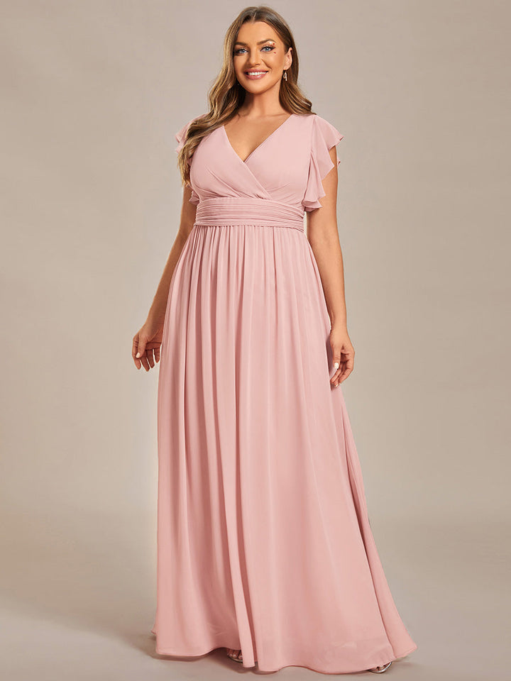 Elegant Open Back Long Chiffon Bridesmaid Dress - Elena Harper