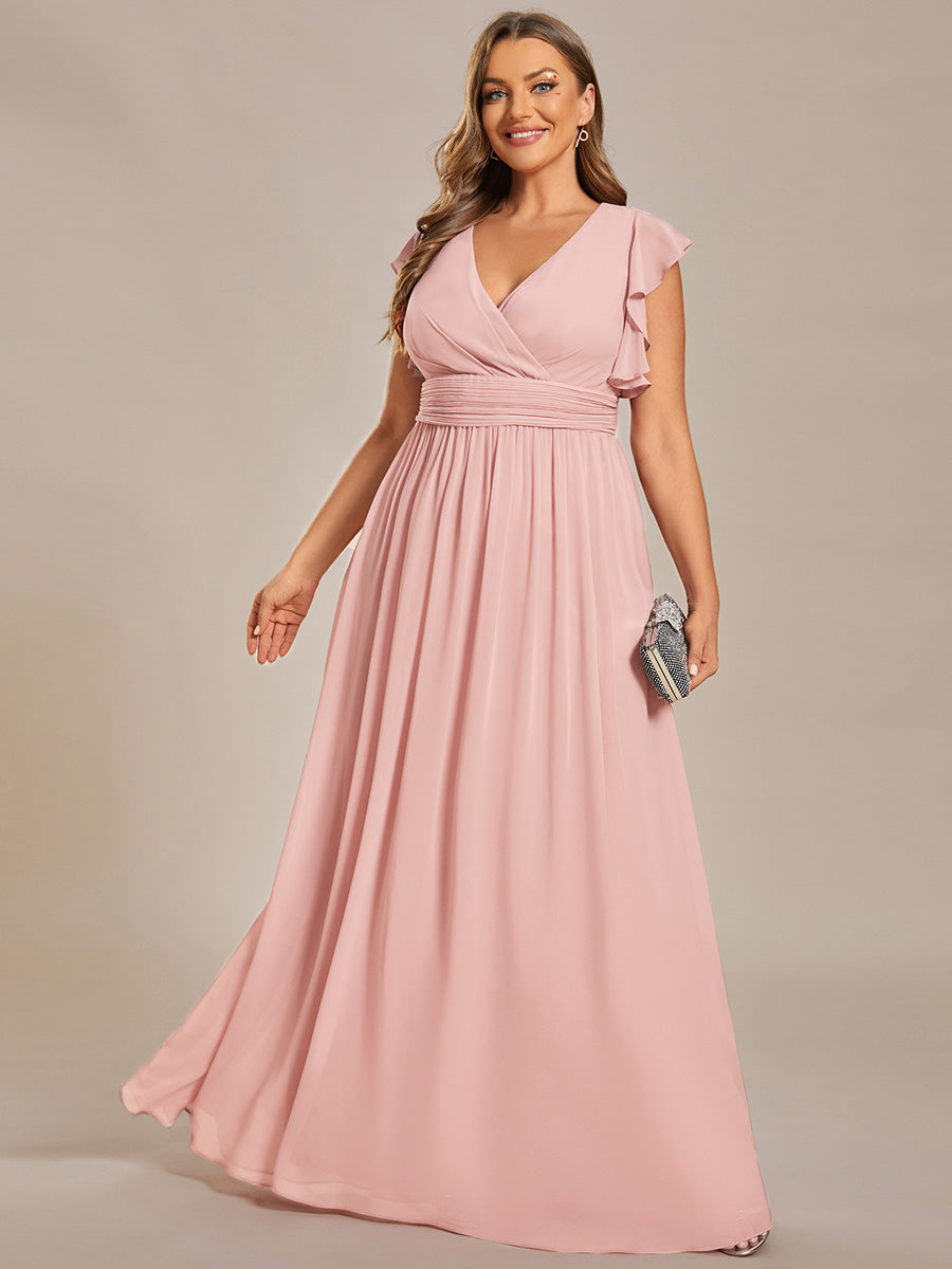 Elegant Open Back Long Chiffon Bridesmaid Dress - Elena Harper