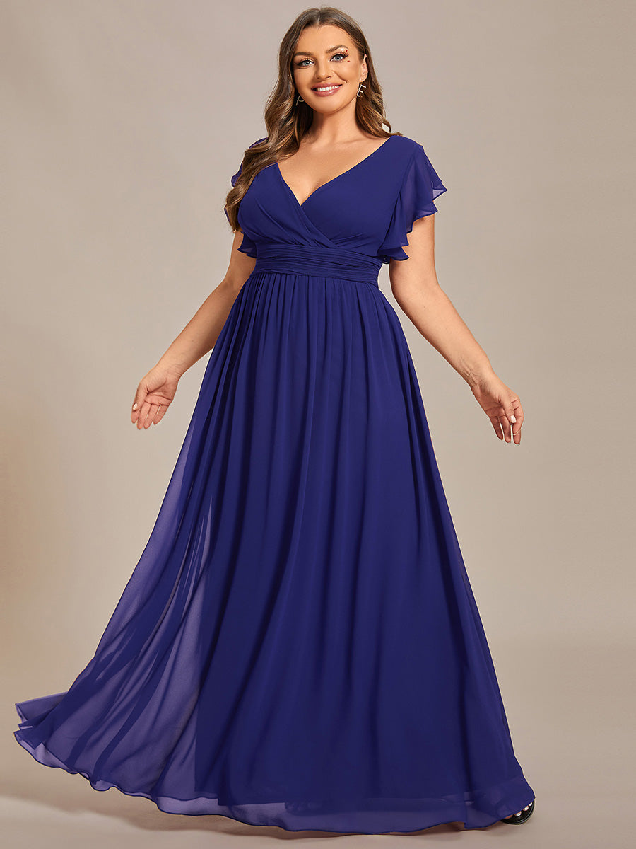 Elegant Open Back Long Chiffon Bridesmaid Dress - Elena Harper