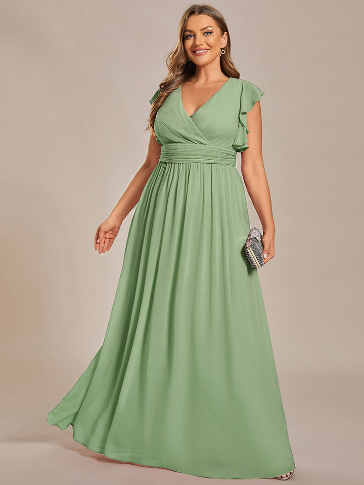 Elegant Open Back Long Chiffon Bridesmaid Dress - Elena Harper