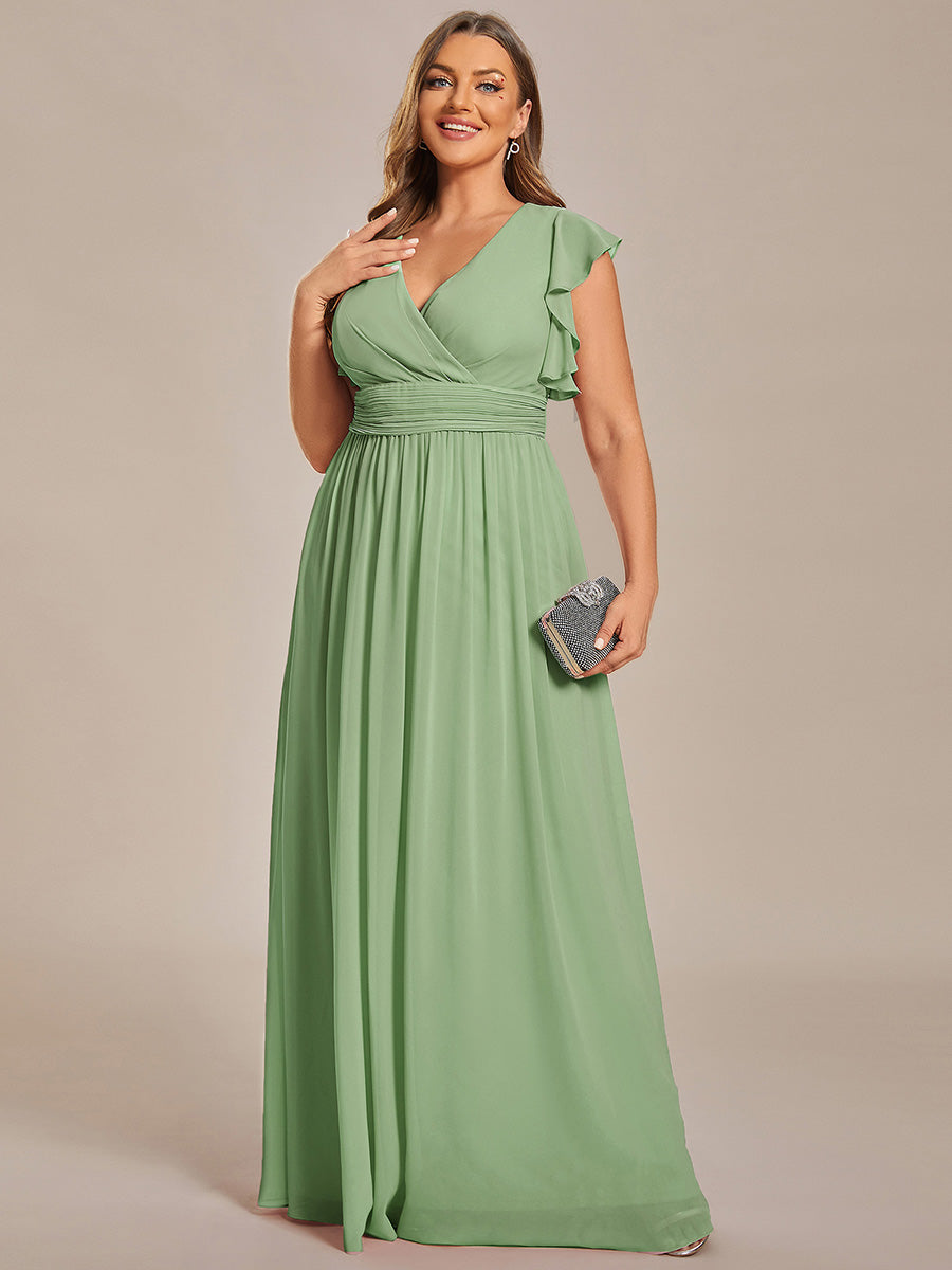 Elegant Open Back Long Chiffon Bridesmaid Dress - Elena Harper