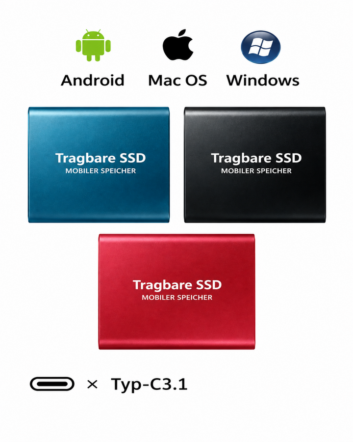 External 128 TB SSD – compact, fast and portable
