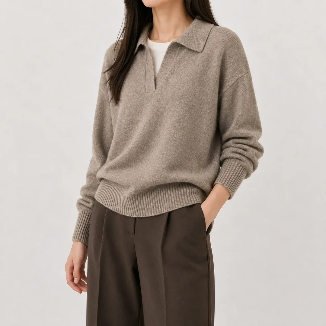 Women's V-Neck Long Sleeve Sweater - Soft and Easy