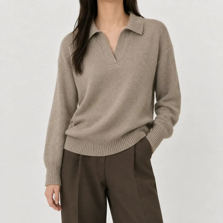 Women's V-Neck Long Sleeve Sweater - Soft and Easy