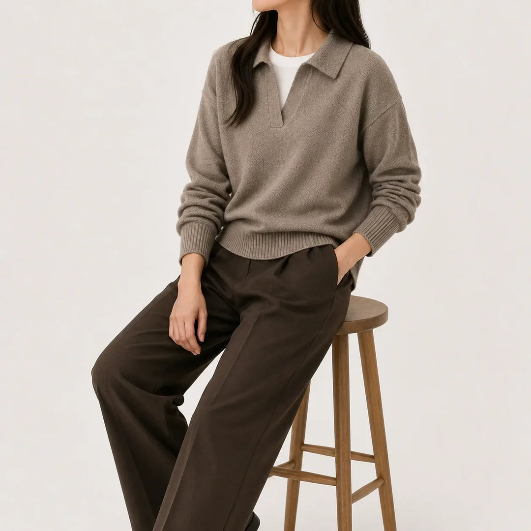 Women's V-Neck Long Sleeve Sweater - Soft and Easy