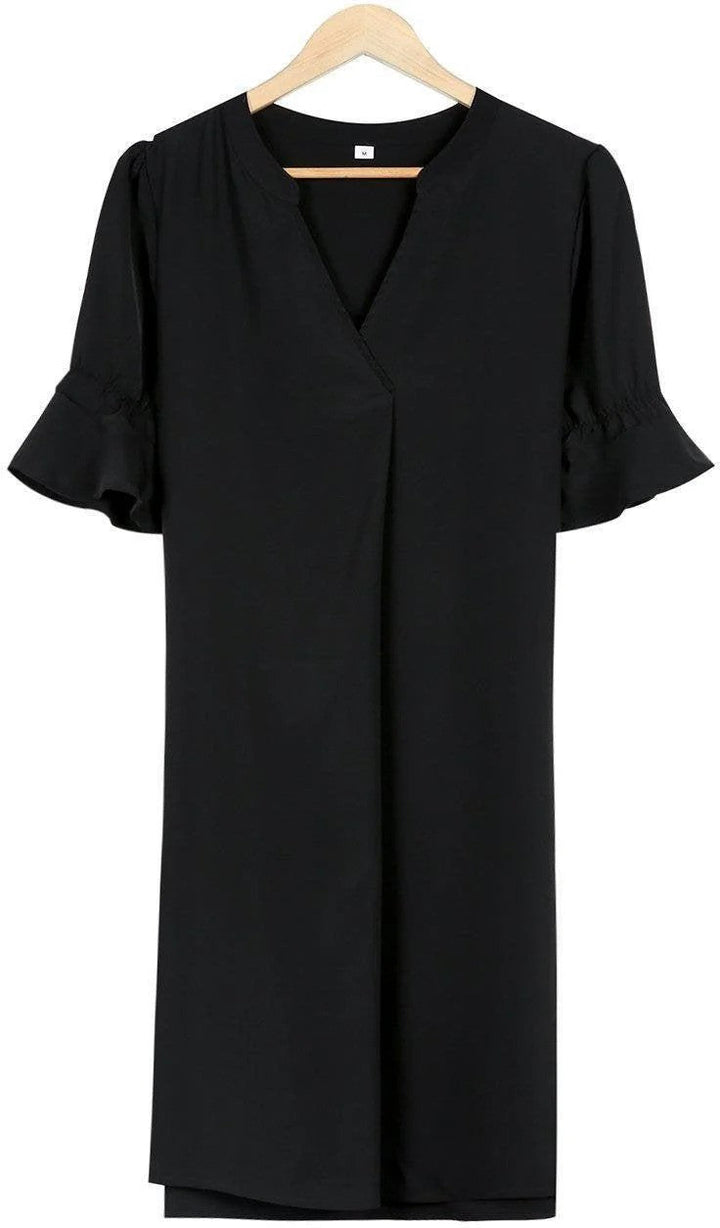 Black Midi Autumn Dress with Classic and Elegant Design