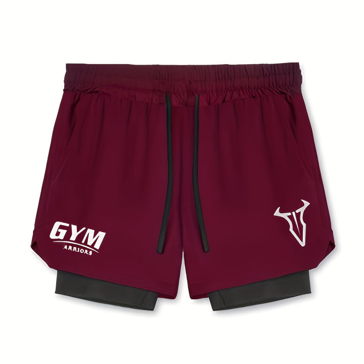 Men's Montarello 2-in-1 Sports Shorts with Compression Liner and Zipper Pocket