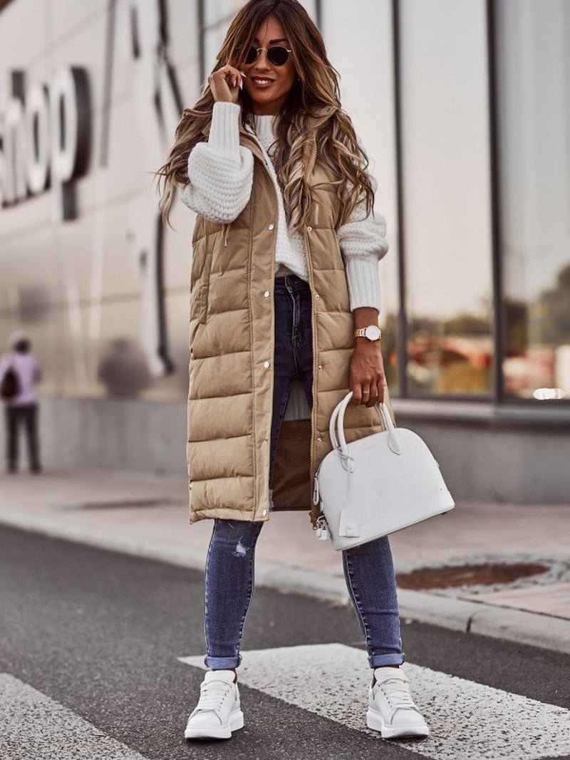 Livia | Stylish and Warm Knee-Length Winter Puffer Jacket