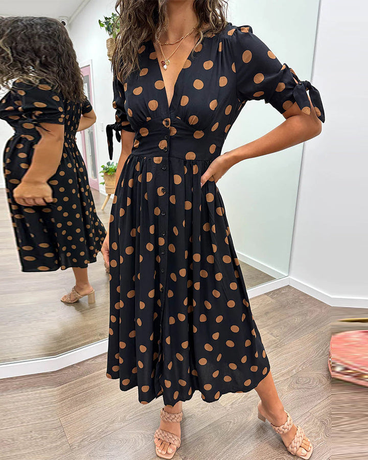 Monique™  |  Elegant Polka Dot Dress