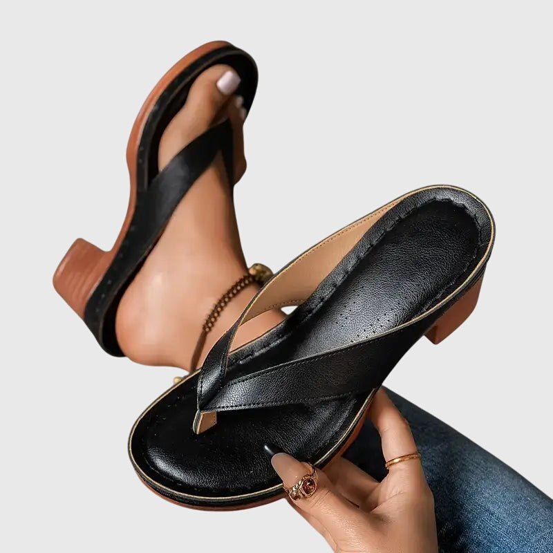 Women's Orthopaedic Sandals with Mid Height Heel for Summer