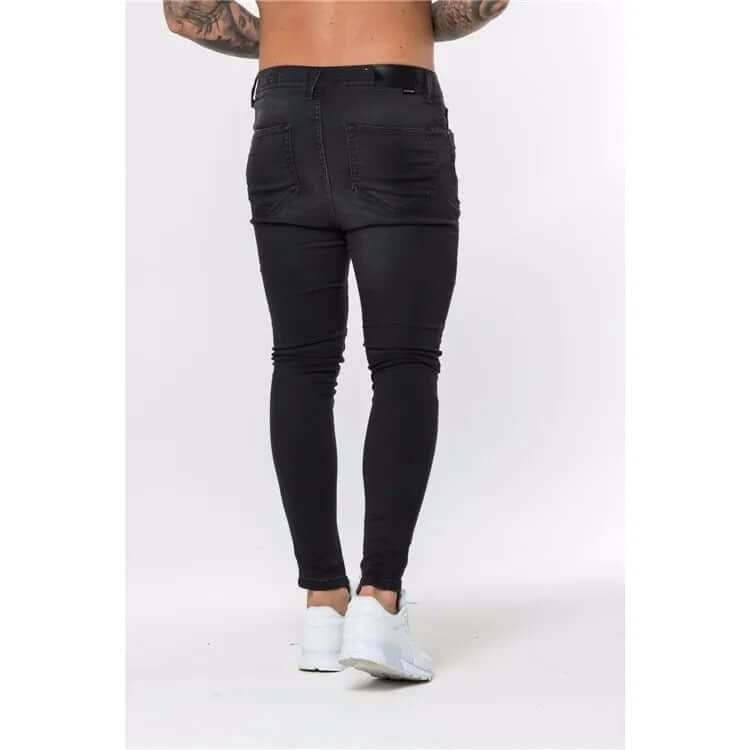Men's Skinny Biker Jeans with Zippers, view 3 - Elena Harper