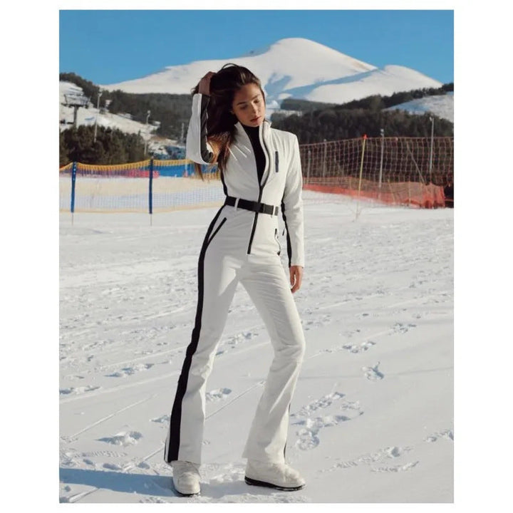 High-Waisted Ski Suit for Women – Insulated Winter Suit with Zipper