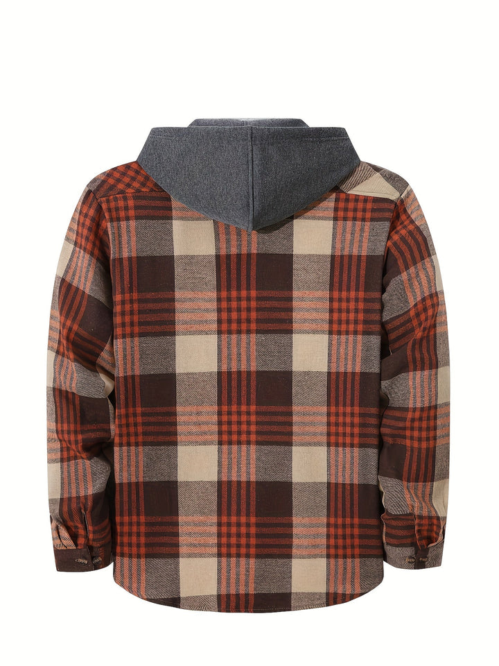 Braxton Checked Hooded Shirt, view 2 - Elena Harper