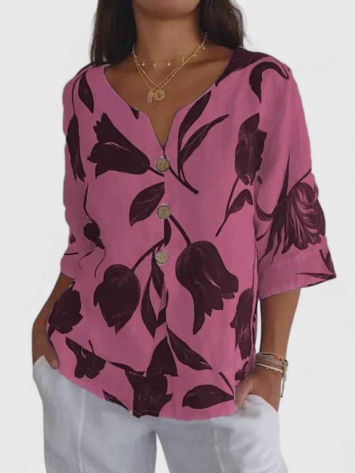 Laura™  |  Comfortable V-neck Blouse