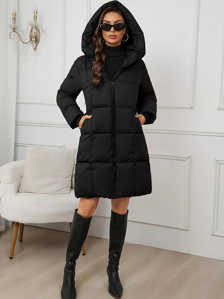 Long Hooded Down Jacket for Women – Lightweight and Warm Winter Style