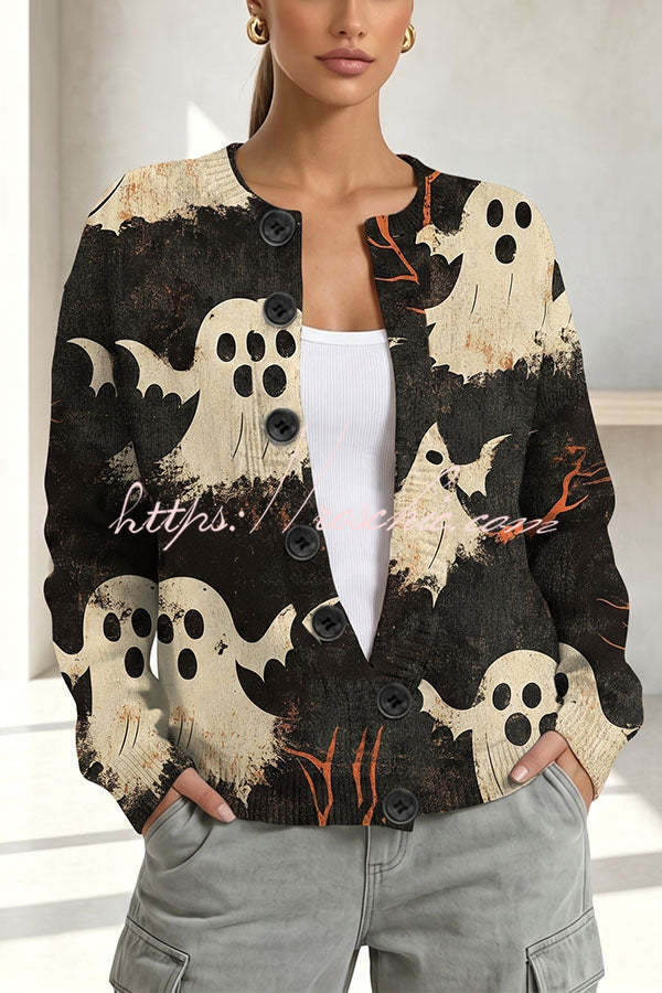 Halloween-themed cardigan